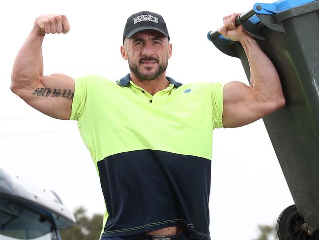 10/06/16 - Adelaide's Matt Smedley is a garbo for East Waste by day, and this weekend flies to Brazil to compete in a bodybuilding tournament. Picture Dean Martin