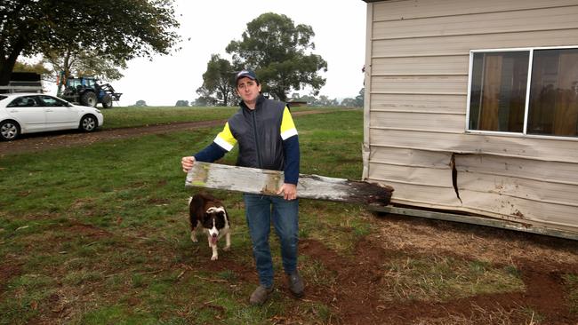 Wandin Park owner William Anker in the aftermath of damaged caused by toerag James Dosser. Picture: Stuart Milligan.