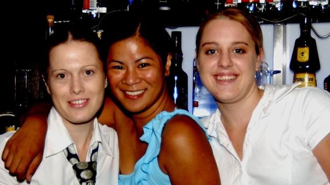 Hellen Bainbridge, Maclene Sarmiento-Aerreola & Tamara Ramsden at Mantaz Club & Bar Pic Bryan Lynch AD346009