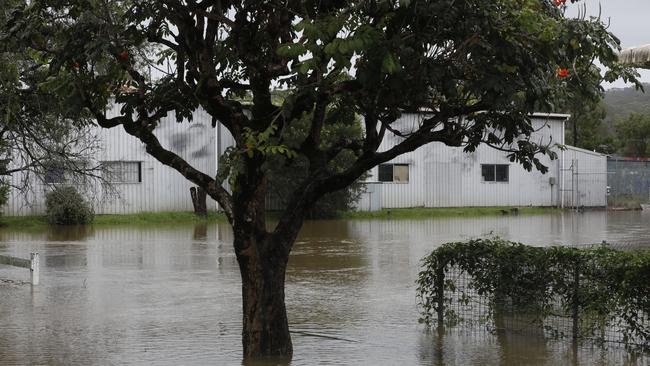 Billinudgel's main street was inundated with water this morning.