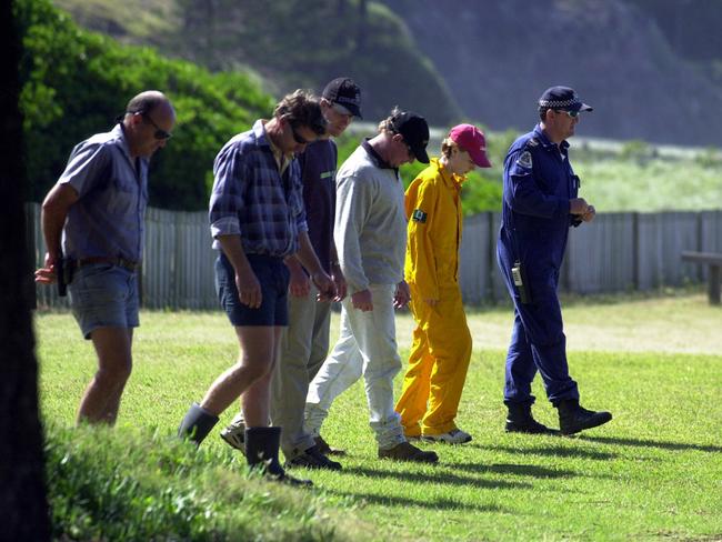 Police and rescue volunteers searching Cemetery Bay, Norfolk Island for clues in the stabbing murder of Janelle Patton. Picture: File