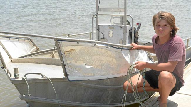 Hayden Gerszler's heading out on the Fitzroy to check on his family's crab pots. Picture: Jann Houley