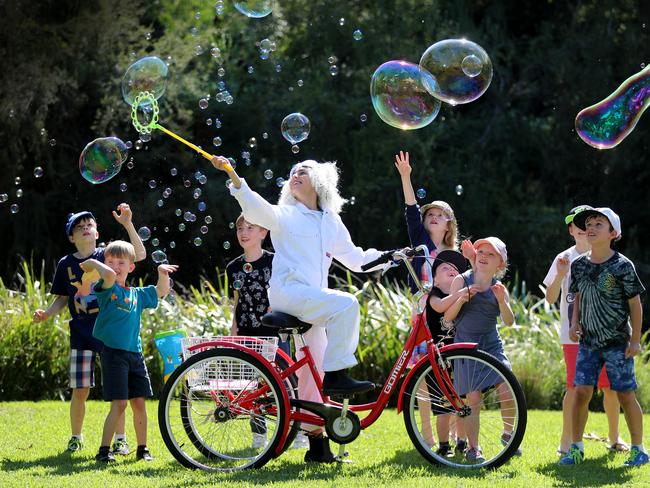 Professor Bubble wants everyone to fall in love with bubbles. Picture: Alex Coppel.