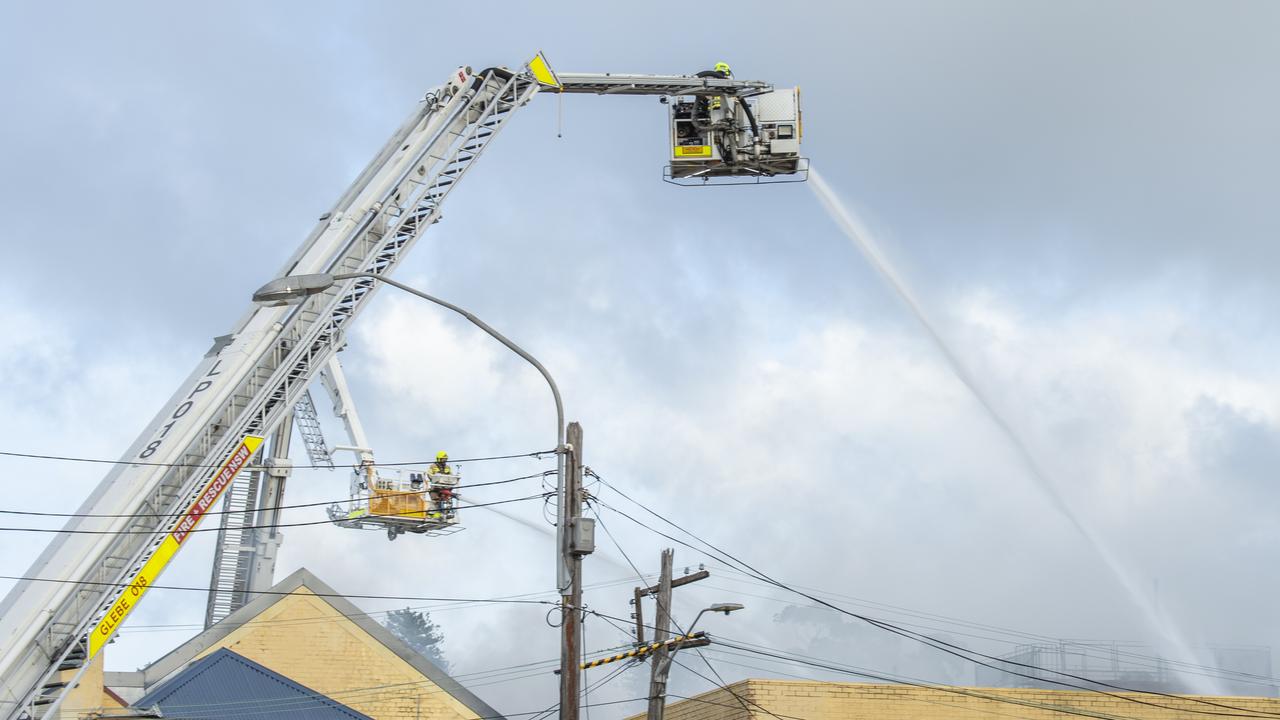 Aerial firefighters tackled the blaze. Picture: Daily Telegraph / Monique Harmer