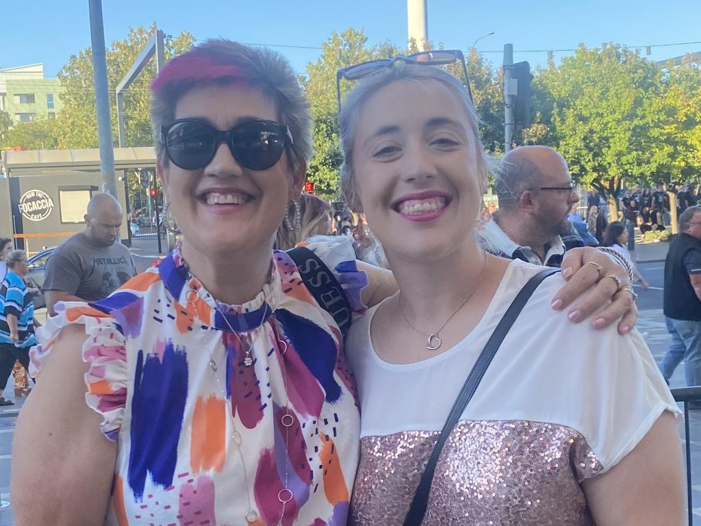 Rod Stewart and Cyndi Lauper fans outside the Adelaide Entertainment Centre. Picture: Agnes Gichuhi