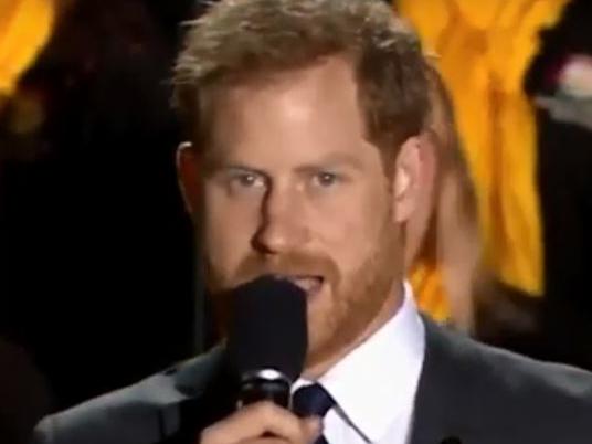 'Hello Sydney!' Prince Harry raised the crowd to their feet as he declared the Invictus Games open. Picture: ABC