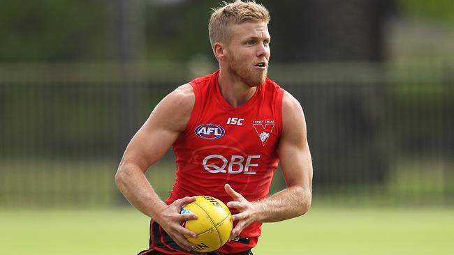 Dan Hannebery at Sydney training. Picture: Phil Hillyard