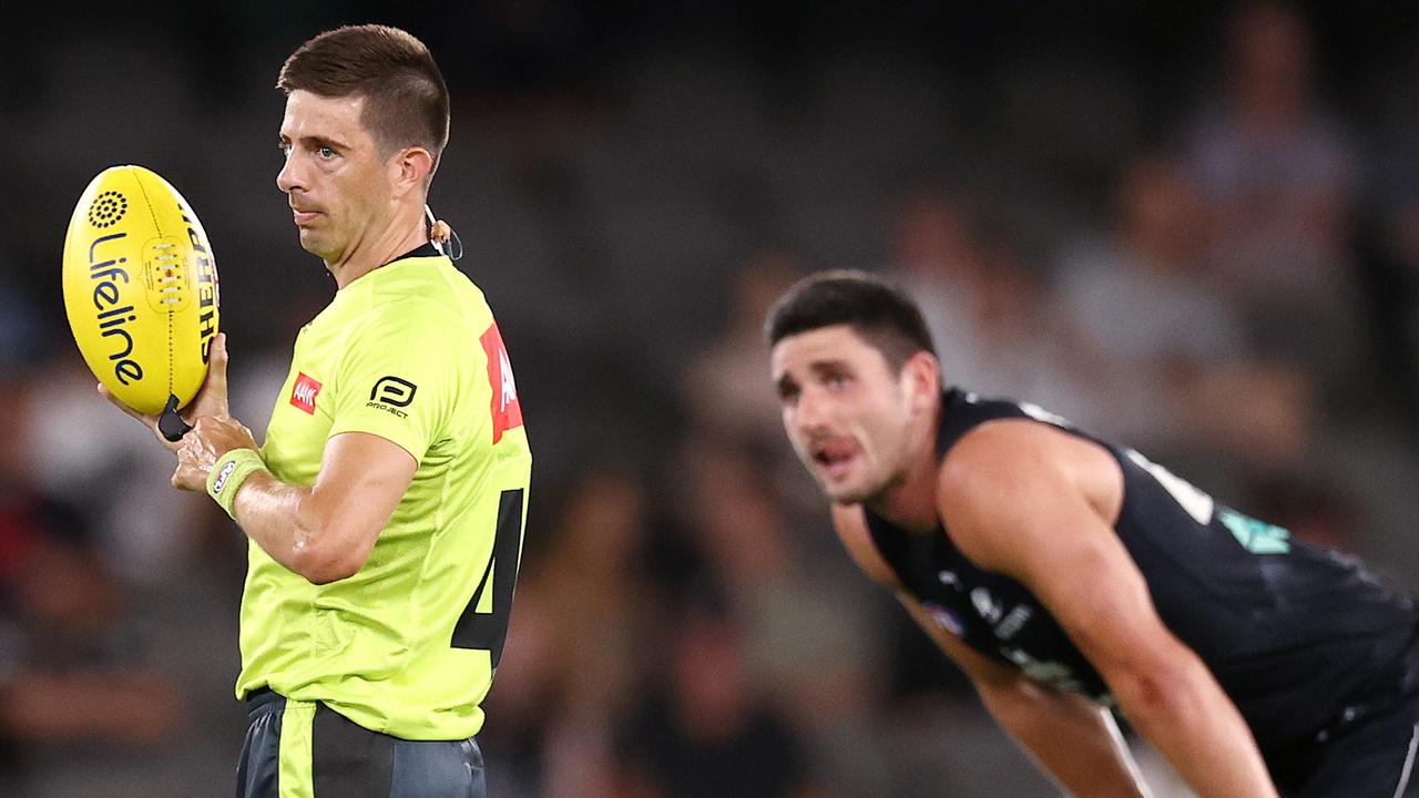 Field umpire Michael Pell during a Melbourne v Carlton match in 2022. Picture: Michael Klein