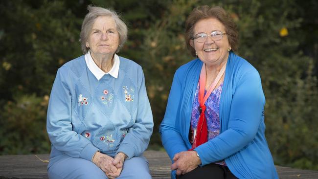 Kathleen Chantler and Elizabeth Winner said they love being able to help out at Liverpool Hospital as volunteers one day a week. Picture: Melvyn Knipe