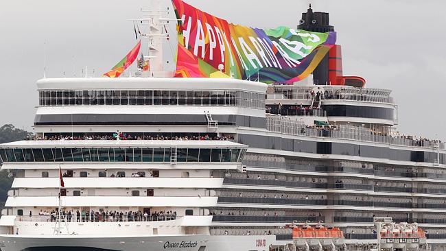 Cruise ship Queen Elizabeth in Sydney this week.