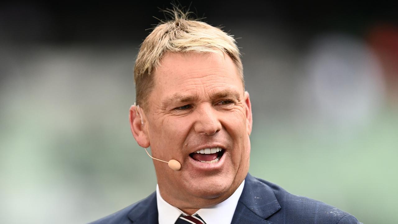 MELBOURNE, AUSTRALIA - DECEMBER 26: Former Australian cricketer and FOX Sports commentator Shane Warne is seen during day one of the Third Test match in the Ashes series between Australia and England at Melbourne Cricket Ground on December 26, 2021 in Melbourne, Australia. (Photo by Quinn Rooney/Getty Images)