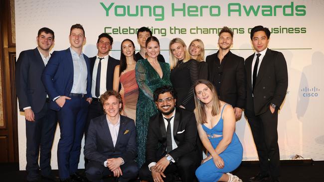 Passionate business leaders and entrepreneurs celebrated an evening full of achievements at the Gala dinner for the CommBank Young Hero Awards, as part of the Small Biz Week. Picture: Brendan Beckett