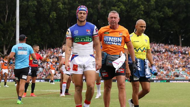 Kalyn Ponga was on wobbly legs again. Photo by Cameron Spencer/Getty Images.