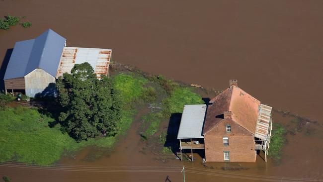 An Aerial view of Windsor in the Western Sydney region where devastating floods rocked the region. Picture: NCA NewsWire / Gaye Gerard