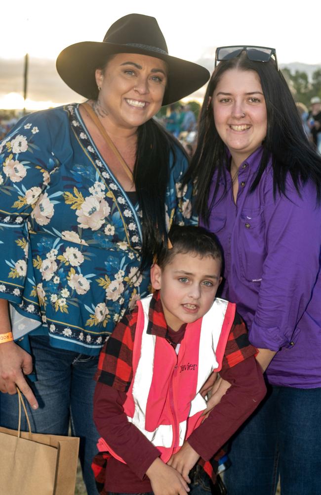 Teleasha Cameron, Xavier Cameron and Jamie-Lee Tangye at Gargett Rodeo Saturday 3 June 2023 Picture: Michaela Harlow
