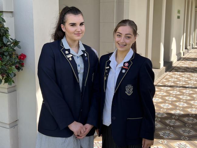 Sarah Truccolo and Piashay Soler have been announced as 2023 college captains for St Columba's College. Picture: Supplied