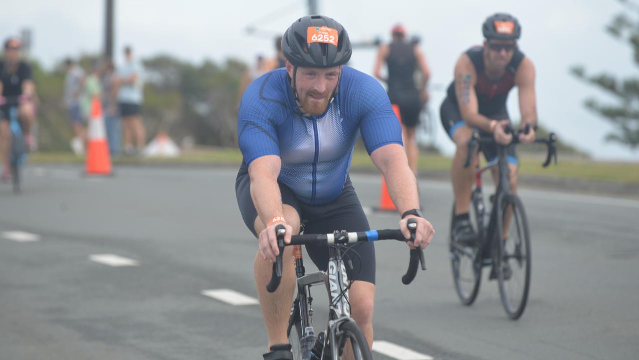 Oliver Bastable at the sprint event at the 2023 Mooloolaba Triathlon.