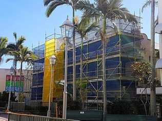 Murphy's Pub with scaffolding in readiness for the renovation. Picture: Rob Williams