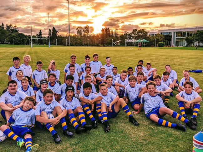 Players take part in the Gold Coast Academy of Sport's under-12 rugby union program.