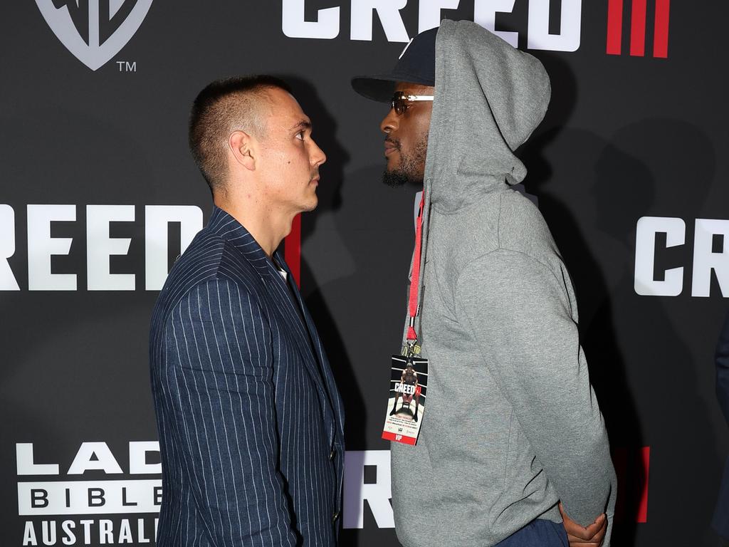 Tim Tszyu and Tony Harrison face off. Picture: Getty Images