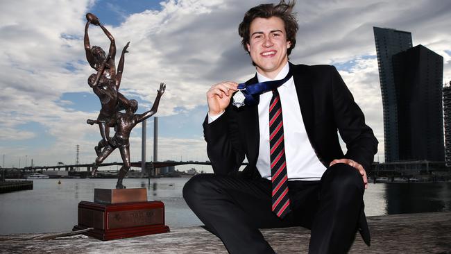 Andrew McGrath with his Rising Star Award. Picture: Michael Klein