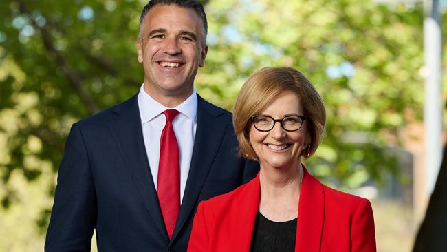 Premier Peter Malinauskas with former Labor prime minister Julia Gillard. Picture: Matt Loxton