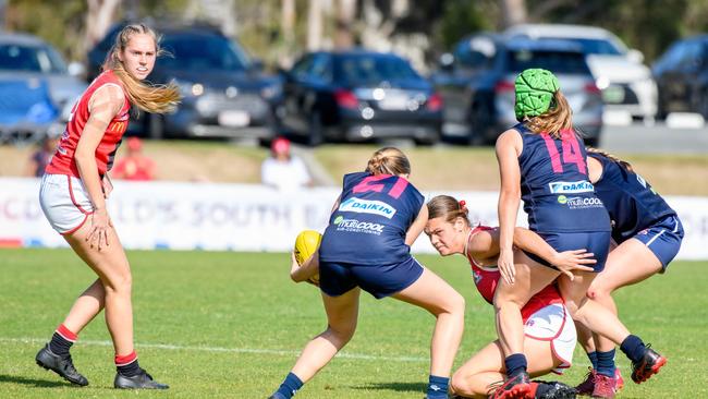 Action from the Tweed Coolangatta v Victoria Point under 17 girls grand final.