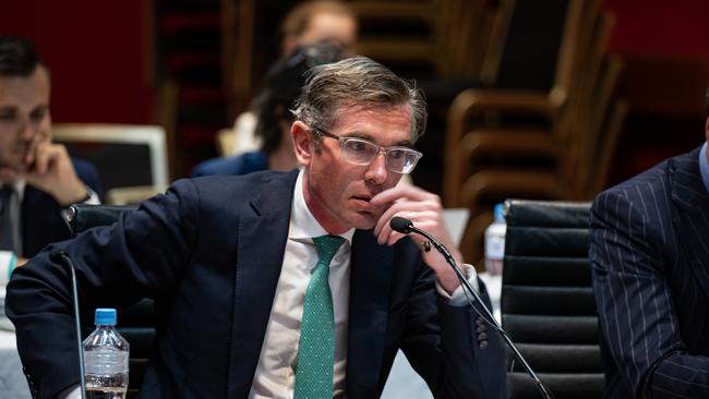 The NSW Premier faced an intense session in Thursday’s parliamentary hearing, clashing with One Nation’s Mark Latham. Picture: NCA NewsWire / Christian Gilles