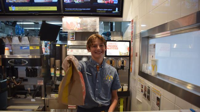 MCDELIVERY: Kingaroy MacDonald's employee Dylan Proven is ready to help deliver Macdonalds to the Kingaroy community. (Picture: Tristan Evert)