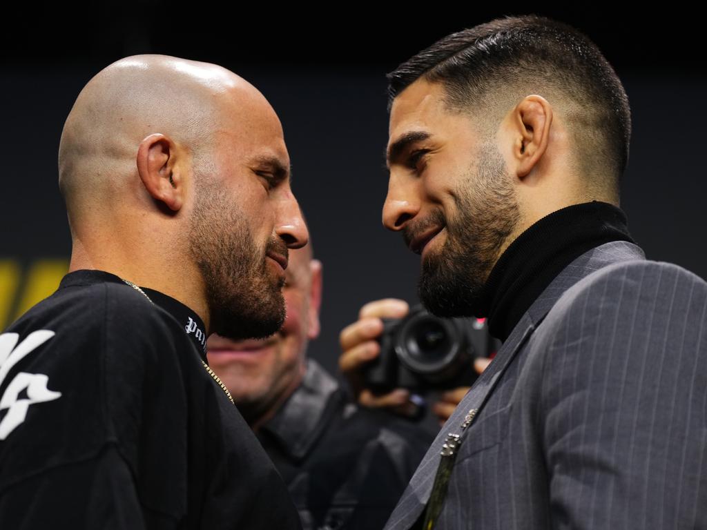 The build-up to this weekend’s fight is getting spicy. Picture: Cooper Neill/Zuffa LLC via Getty Images