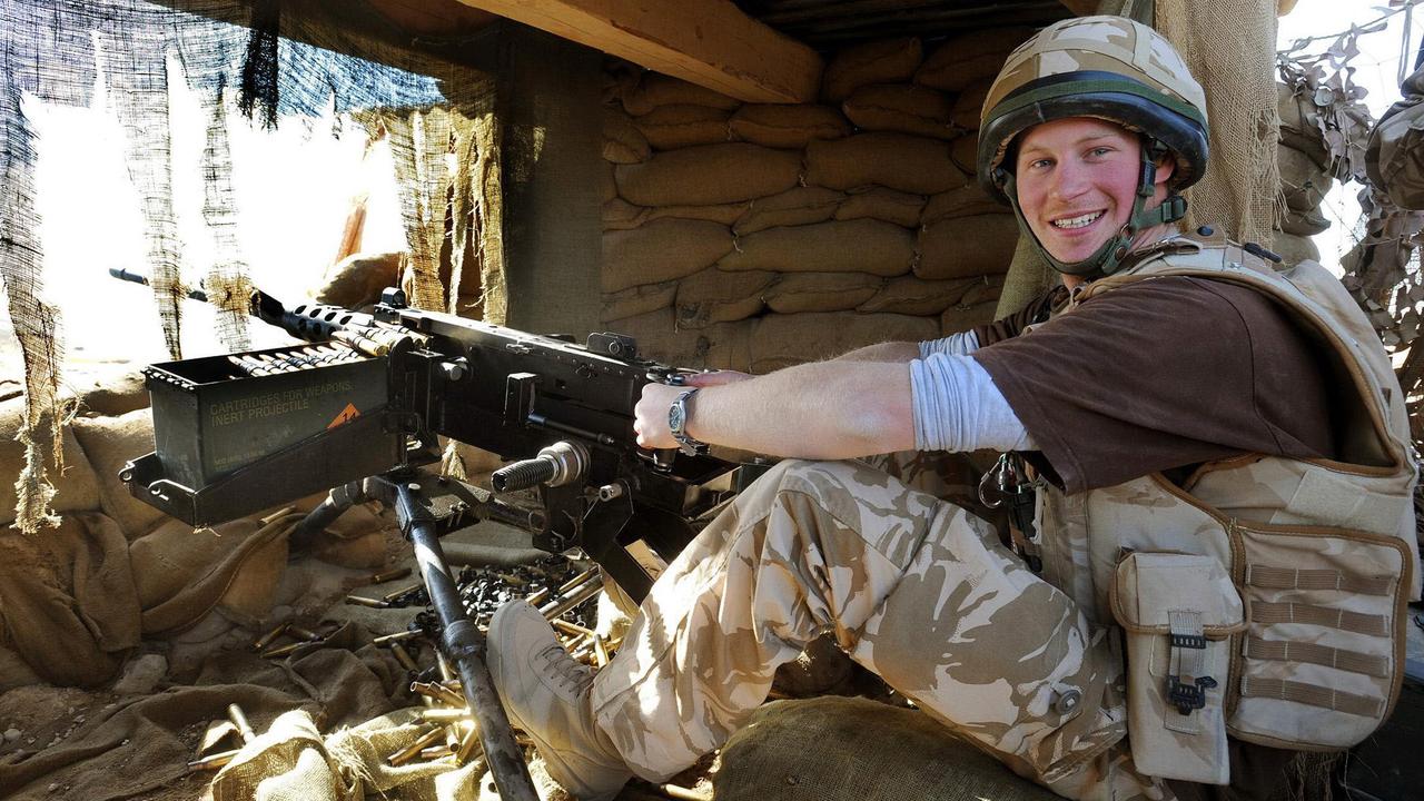 Harry mans a machine gun on the observation post at JTAC Hill.