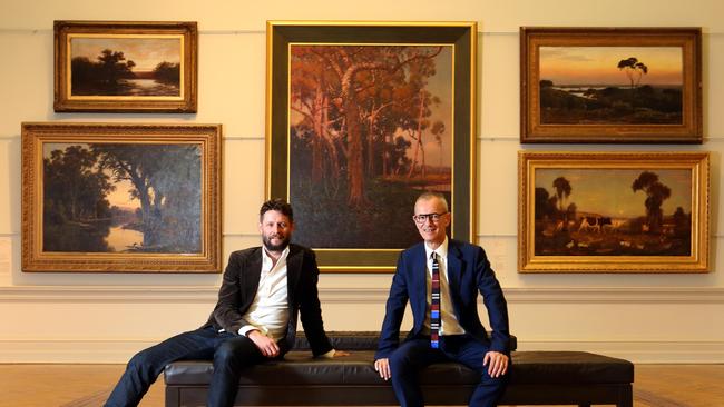 ‘This is my church’: Ben Quilty and Art Gallery of NSW director Michael Brand yesterday. Picture: James Croucher