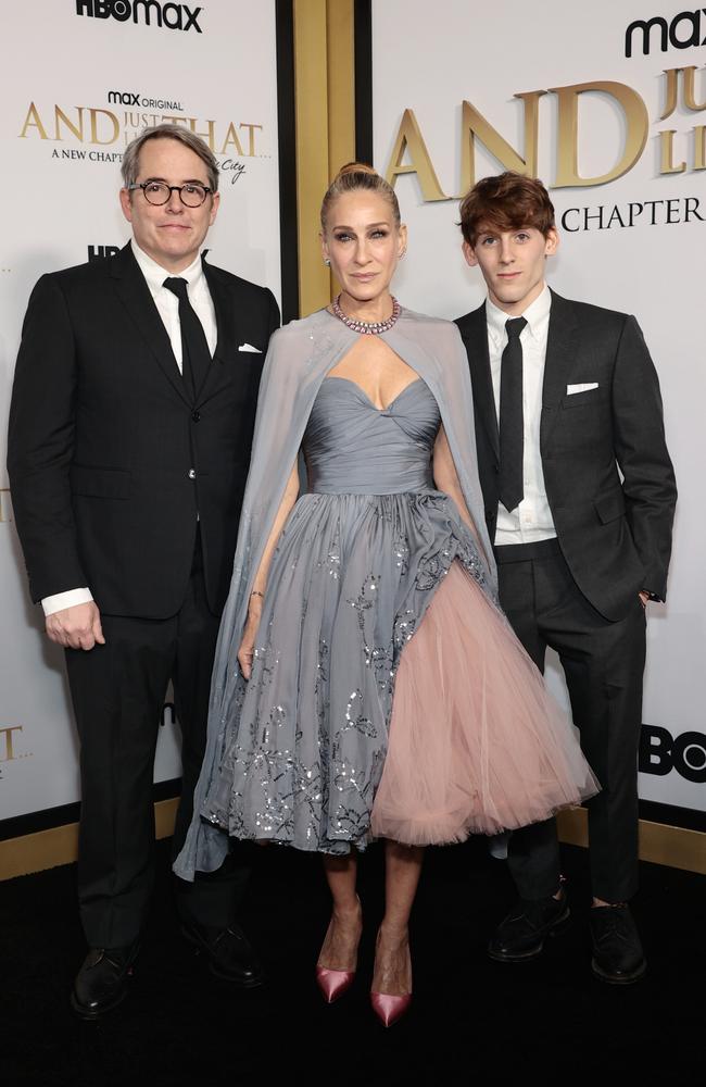 Matthew Broderick, Sarah Jessica Parker and James Wilkie Broderick on the red carpet. Picture: Getty Images