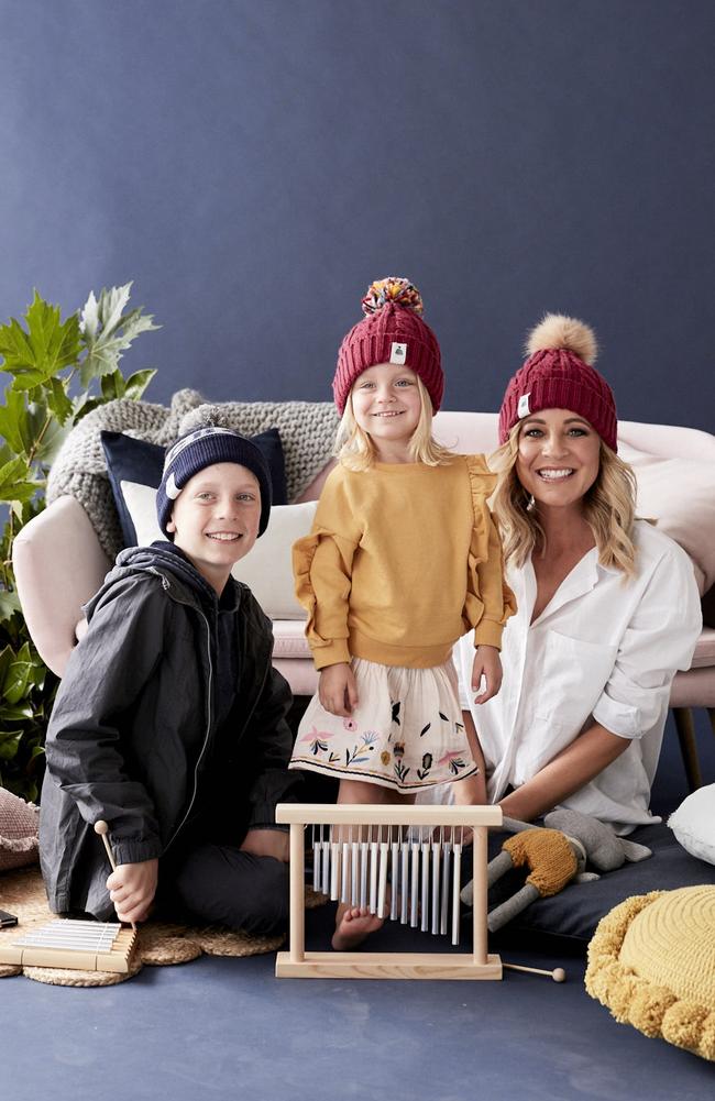 Carrie Bickmore with daughter Evie and son Ollie