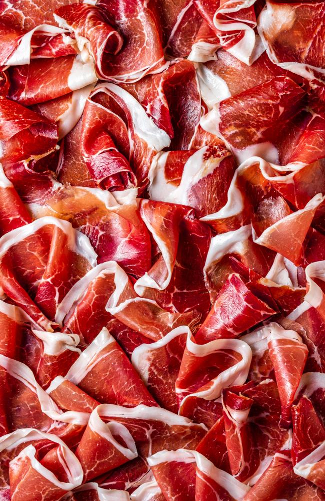 A bold, graphic celebration of the eye-catchingly, marbled texture of Spanish serrano ham. The photographer’s intention was to celebrate the artisan quality of this wonderful product without the need for anything else but its own striking beauty. Picture: Costas Millas/Pink Lady® Food Photographer of the Year