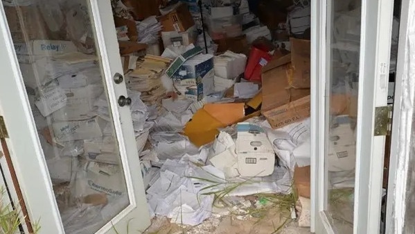The records storage of Zamora-Quezada’s office after his arrest. Picture: DOJ
