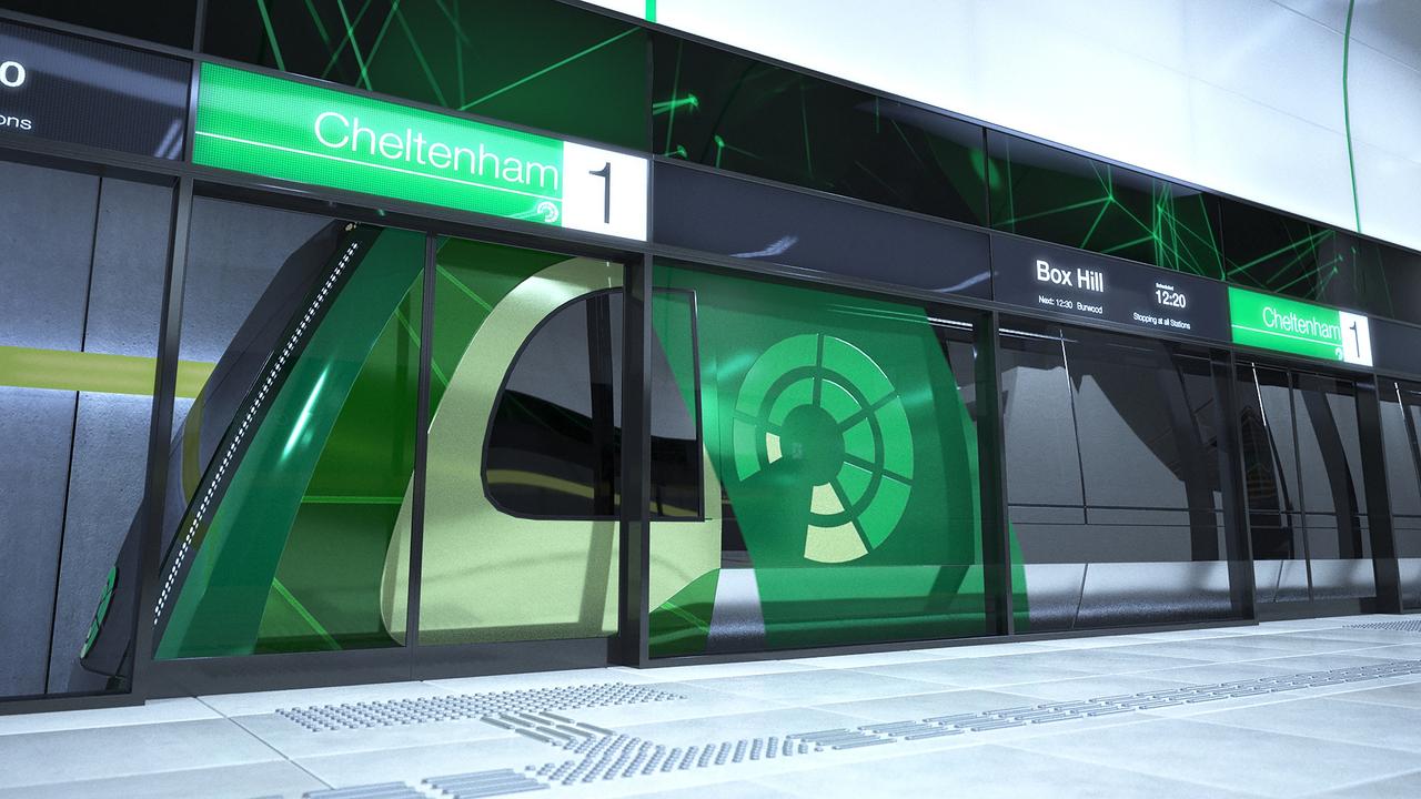 An artist's concept of a Suburban Rail Loop at Cheltenham. Source: Suburban Rail Loop Authority