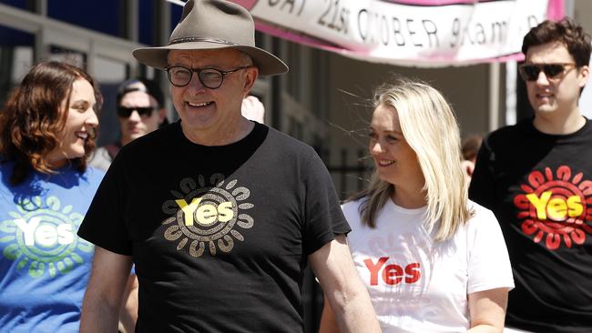 Prime Minister Anthony Albanese drumming up support for the Voice Referendum but the country said No. Picture: Tim Hunter