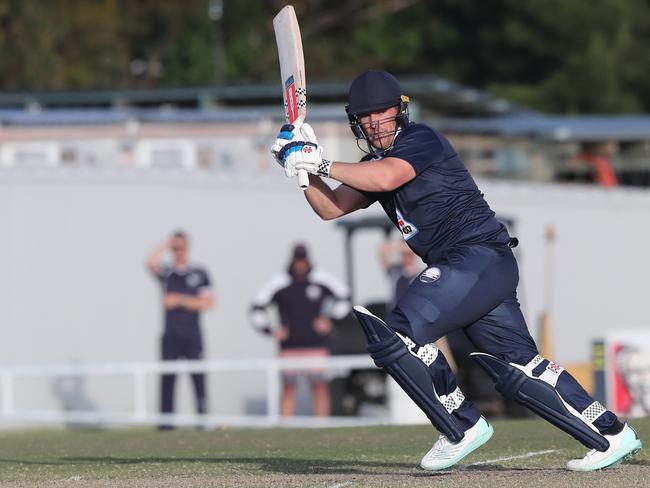 Aaron Finch pulled on Geelong colours last week. Picture: Alan Barber