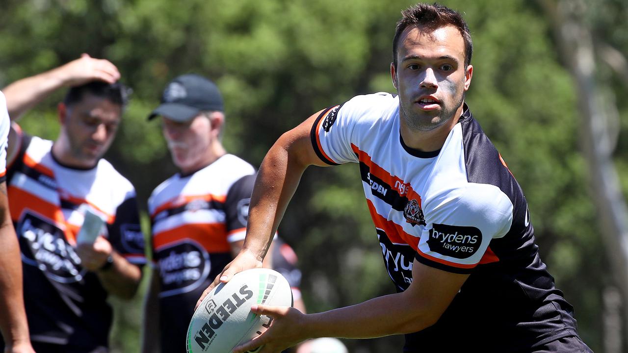 Halfback Luke Brooks has yet to play finals at Wests Tigers. Picture: Toby Zerna