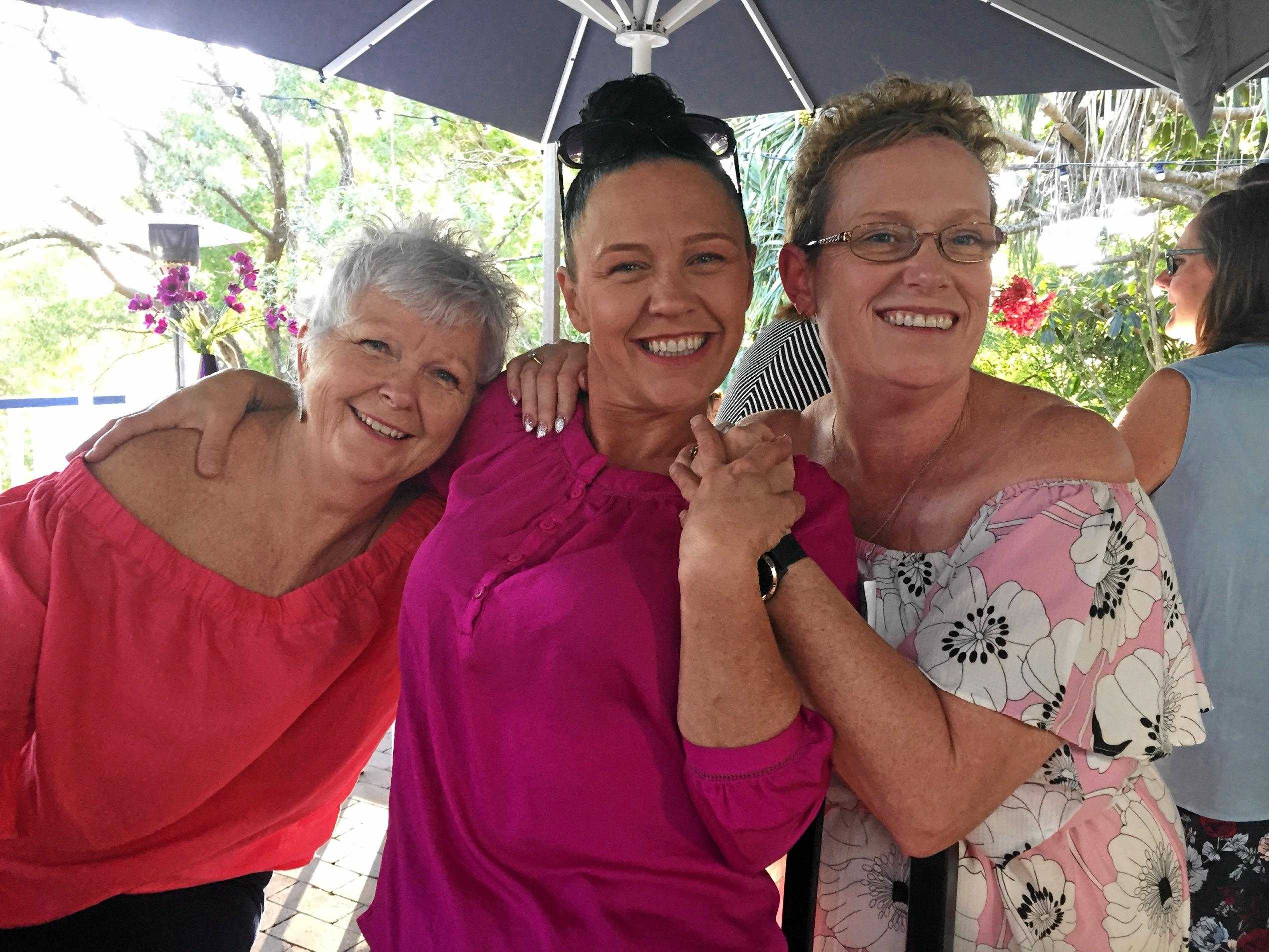 CANCER FUNDRAISER: Jane and Sue Whitworth with Paula Gameau. Picture: Caitlin Zerafa