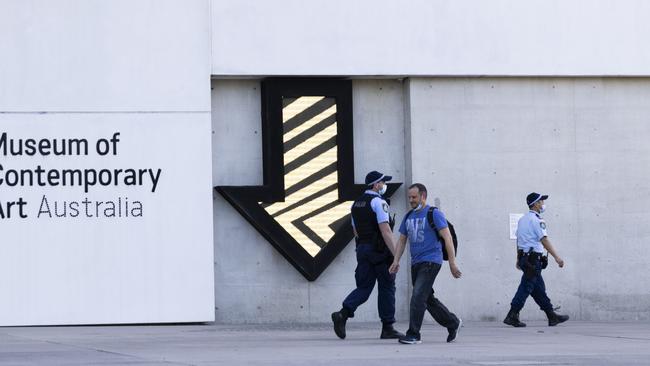 Police patrol in the CBD in Sydney. Picture: Getty