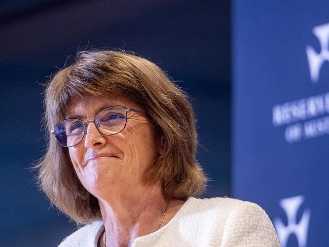 SYDNEY, AUSTRALIA. NewsWire Photos.December 10, 2024.RBA Governor, Michele Bullock holds a media conference discussing the Reserve Bank of AustraliaÃs monetary policy decision.Picture: NewsWire / Jeremy Piper