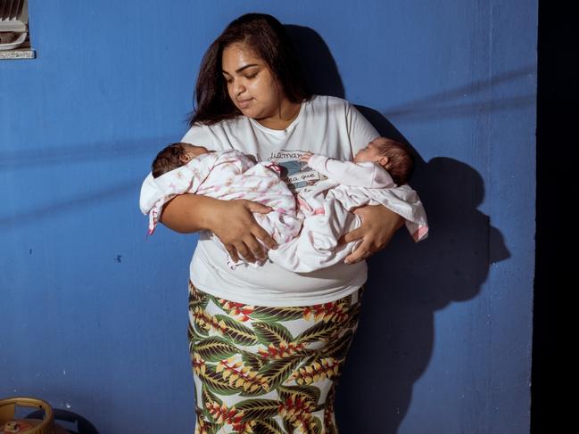 Covid-19 patient Barbara Cesar had to wait three weeks before she could see her newborn twins in Vitoria, Brazil. Picture: Tommaso Protti