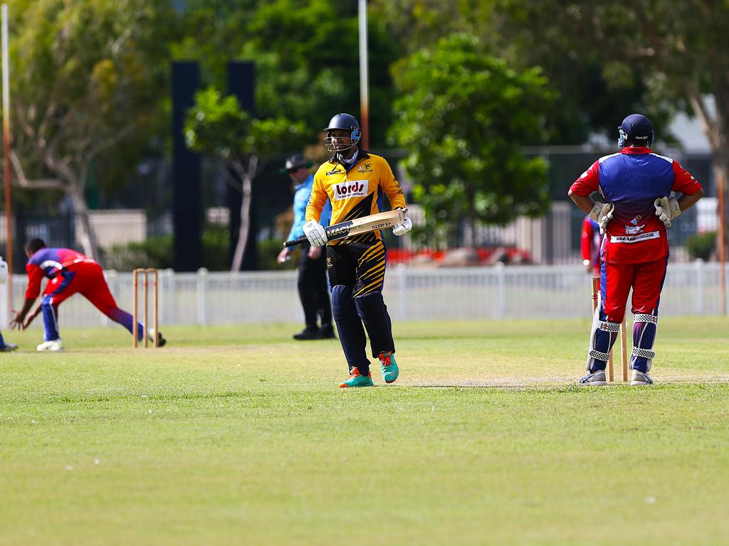 Norths Spicy Bite v Mulgrave Punjabi at Griffiths Park. Cricket Far North Second grade 2025. Photo: Gyan-Reece Rocha.