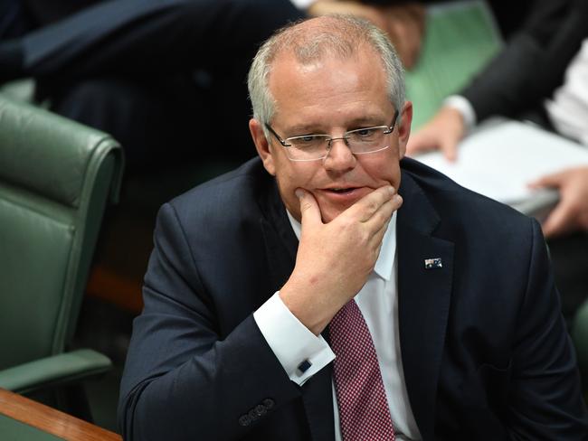 Prime Minister Scott Morrison during Question Time in the House of Representatives at Parliament House in Canberra, Tuesday, December 4, 2018. (AAP Image/Mick Tsikas) NO ARCHIVING