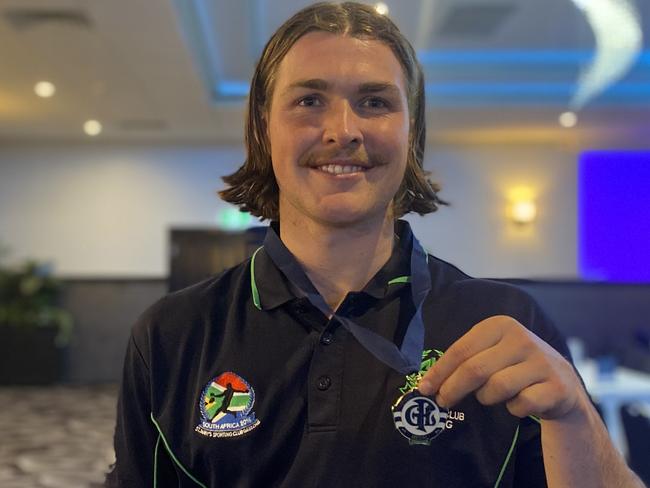 Harry Benson with his 2022 Mathieson Medal. Picture: Matthew Forrest