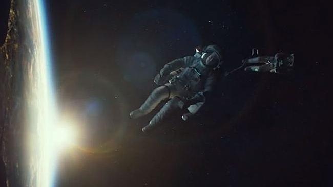 Drifting ... the astronauts cut loose from the space station in the film. Picture: Supplied