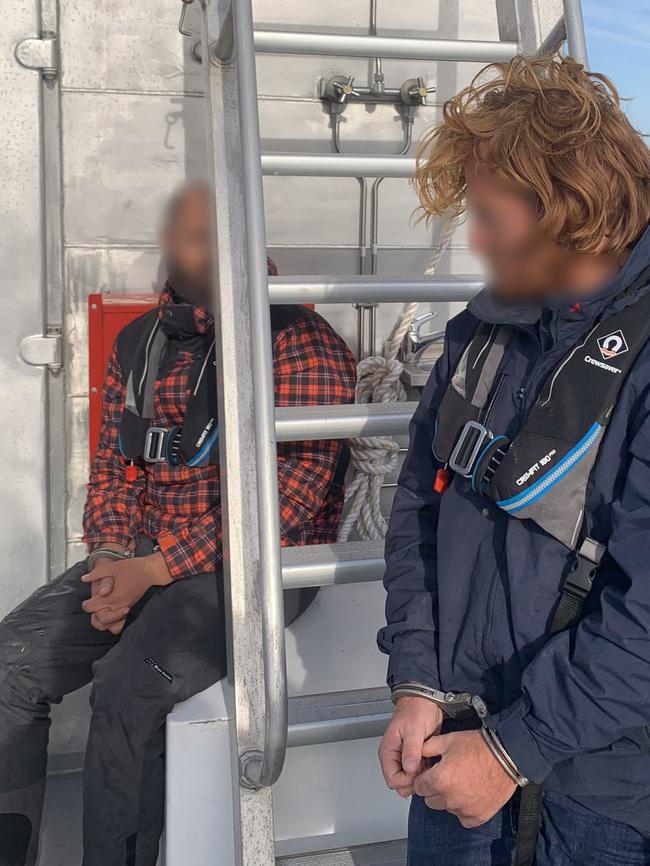The two men arrested on the vessell.