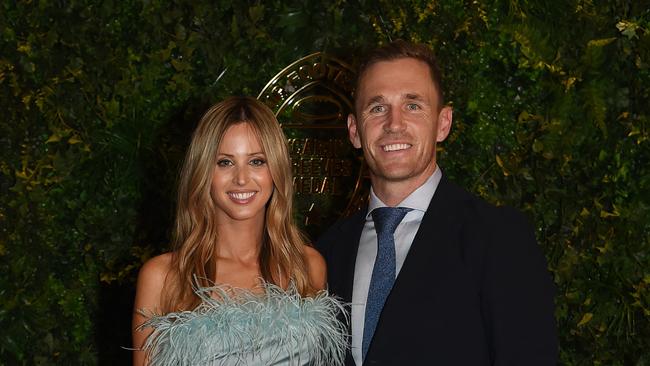 Brit and Joel Selwood have voiced support for a petition to save the maternity unit at Epworth Geelong. Picture: Josie Hayden